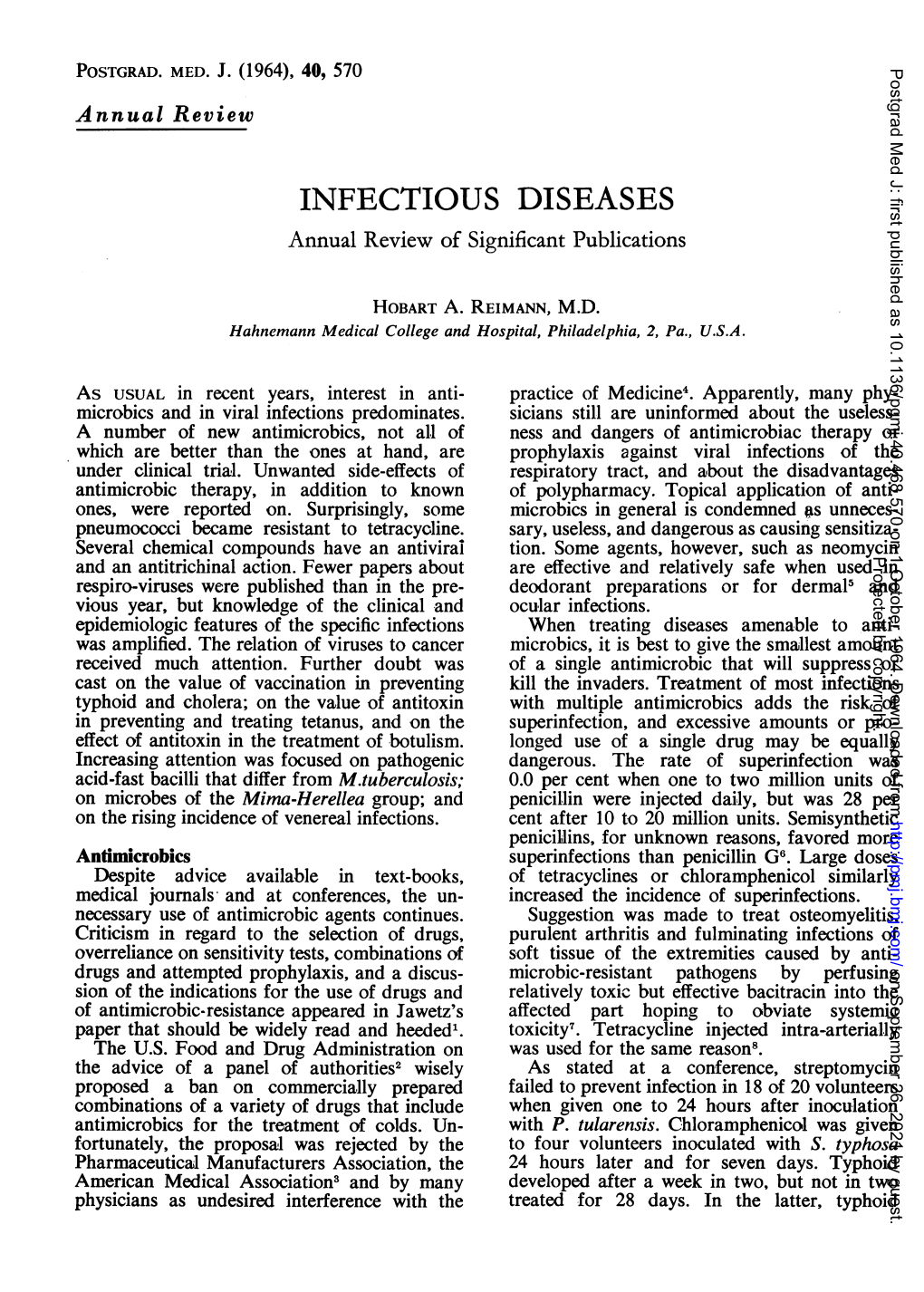 INFECTIOUS DISEASES Annual Review of Significant Publications