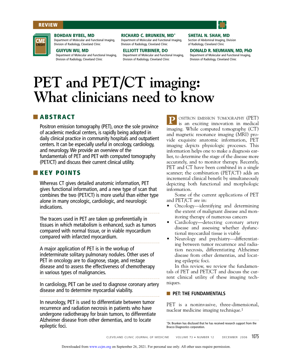 PET and PET/CT Imaging: What Clinicians Need to Know