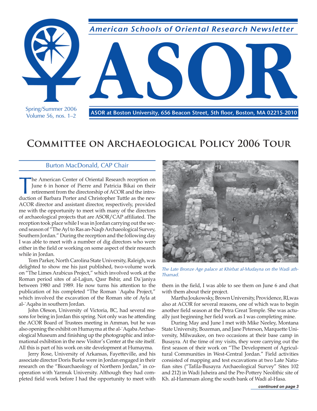 Committee on Archaeological Policy 2006 Tour