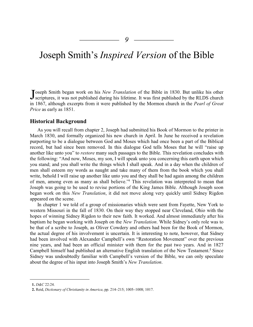 Joseph Smith's Inspired Version of the Bible