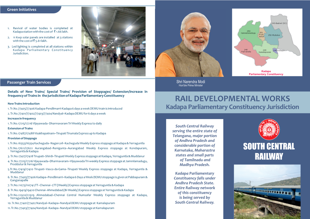 RAIL DEVELOPMENTAL WORKS Kadapa Parliamentary