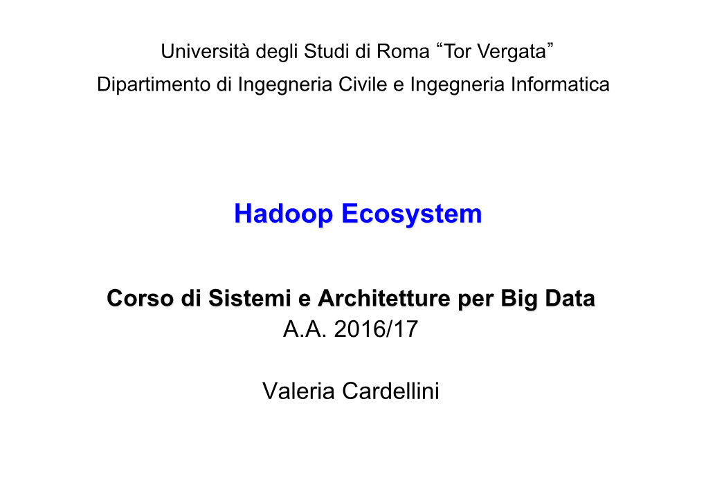 Hadoop Ecosystem