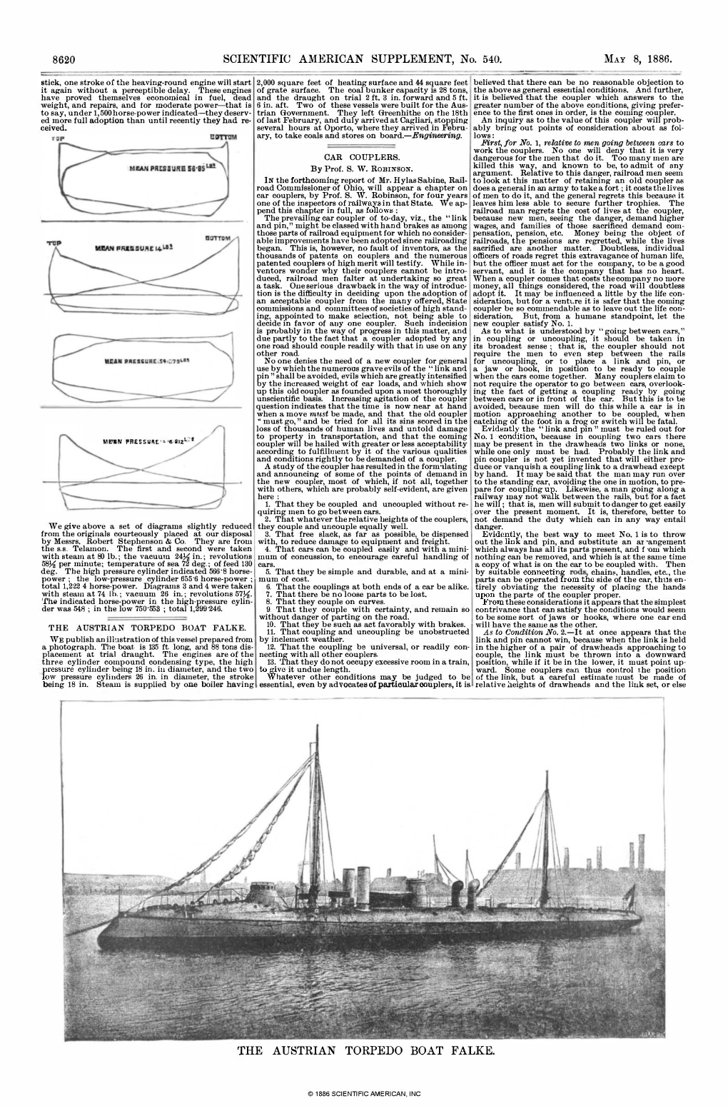 8620 SCIENTIFIC AMERICAN SUPPLEMENT, No. MAY 8, 1886