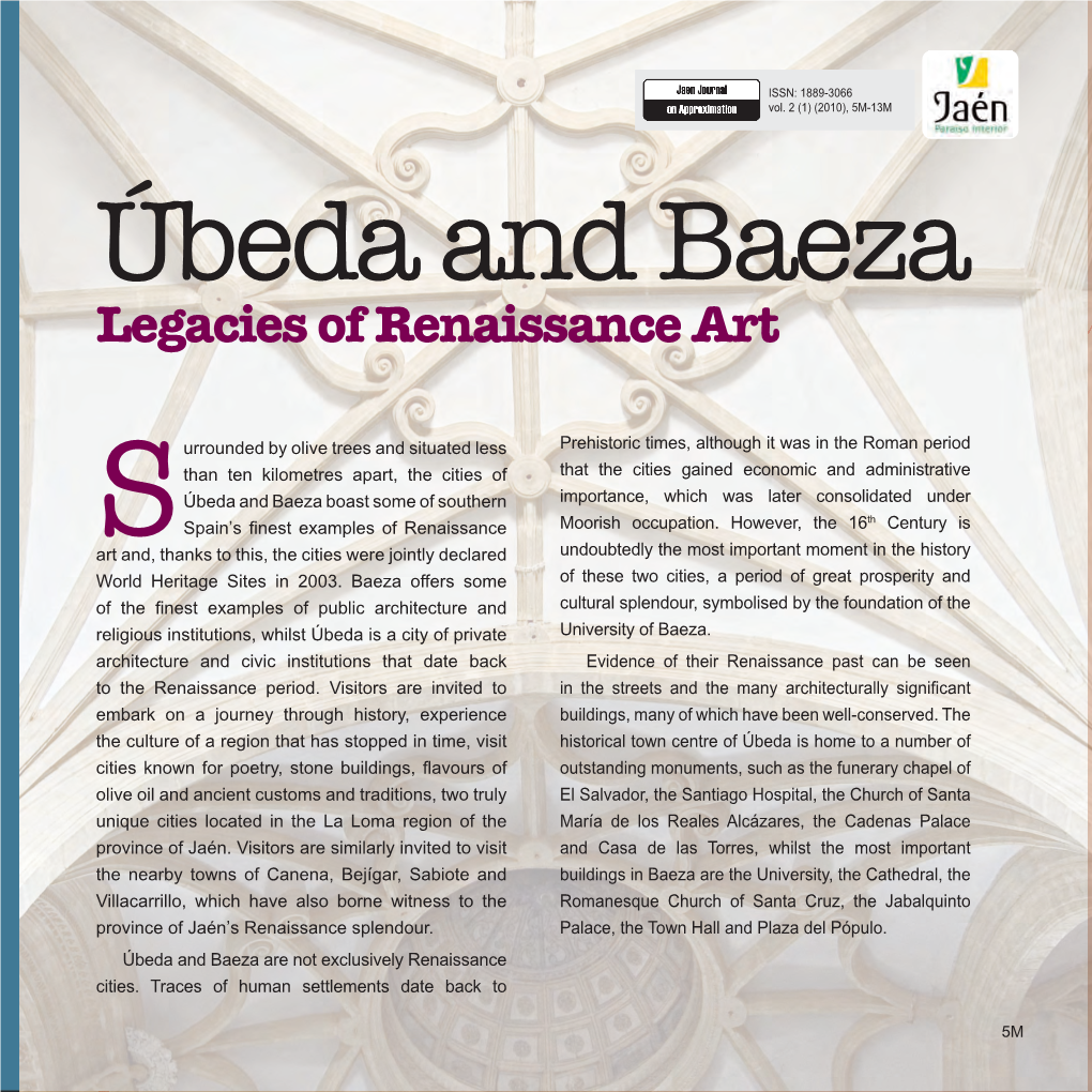 Úbeda and Baeza Legacies of Renaissance Art