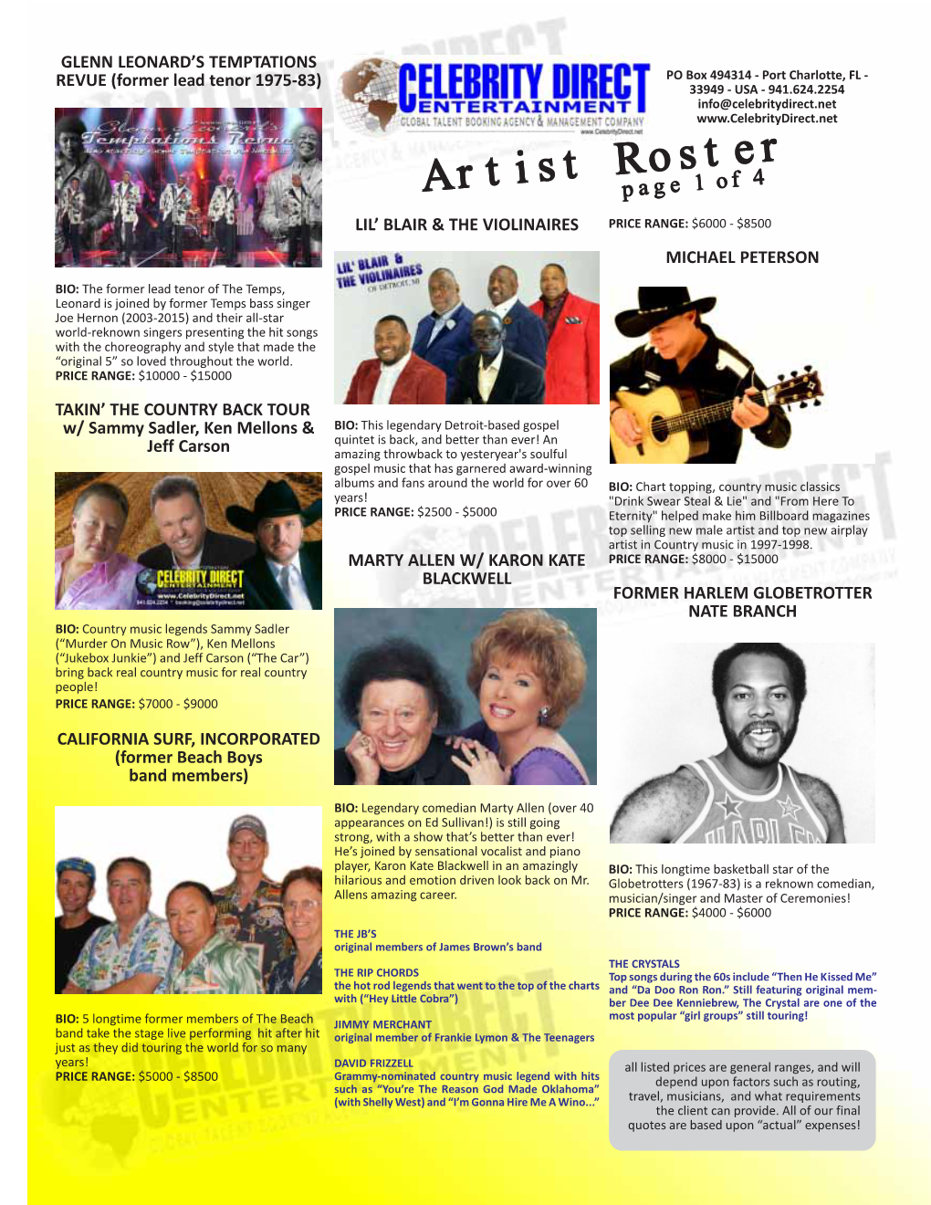 Download Full Artist Roster Magazine