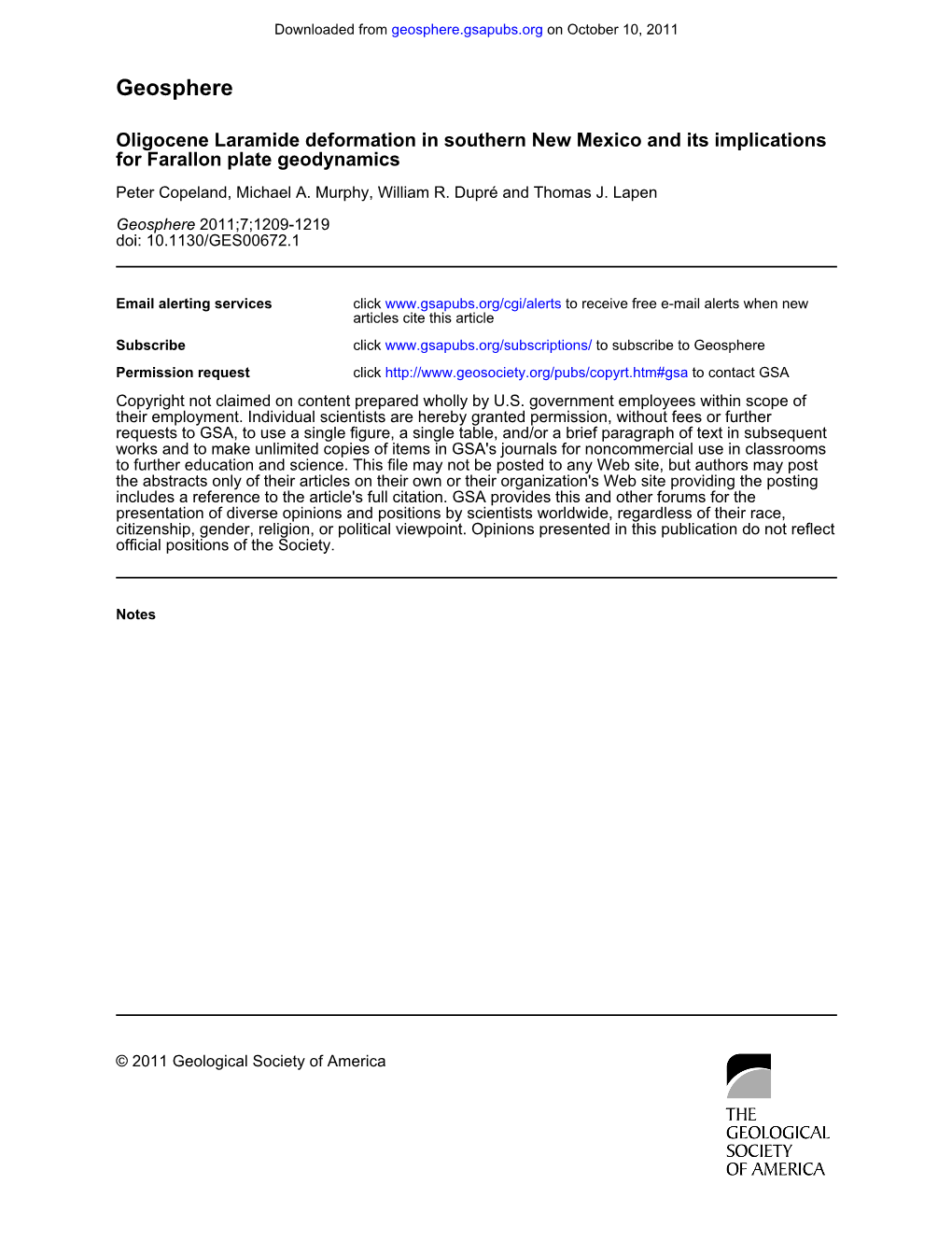 Oligocene Laramide Deformation in Southern New Mexico and Its Implications for Farallon Plate Geodynamics