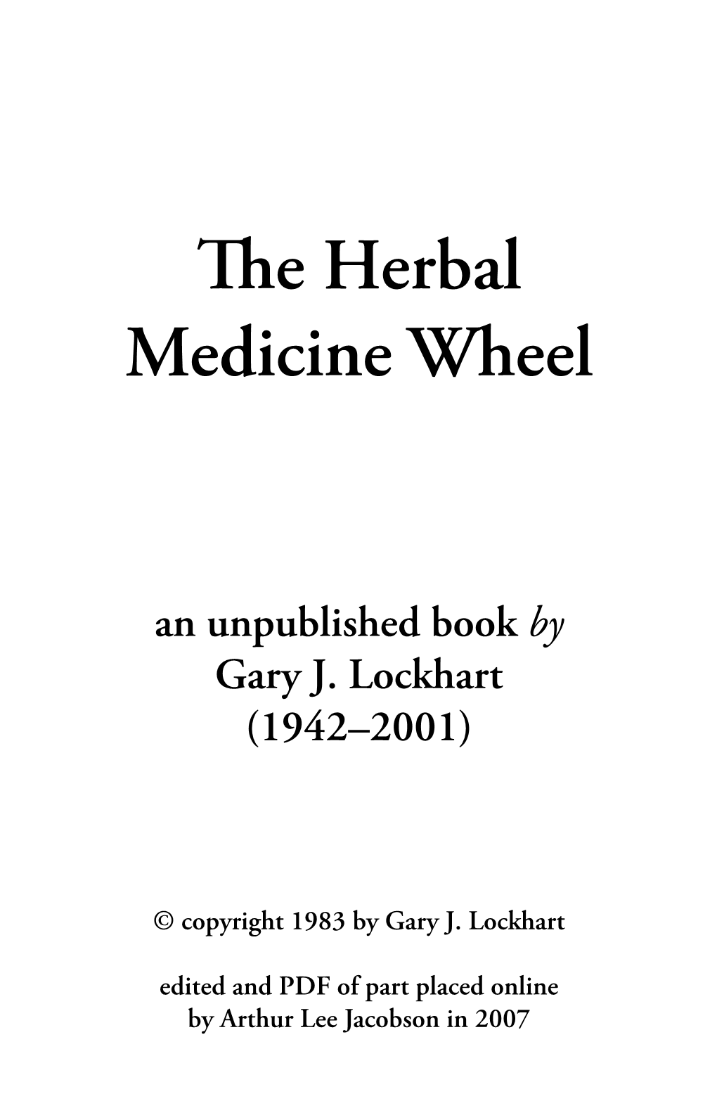 The Herbal Medicine Wheel