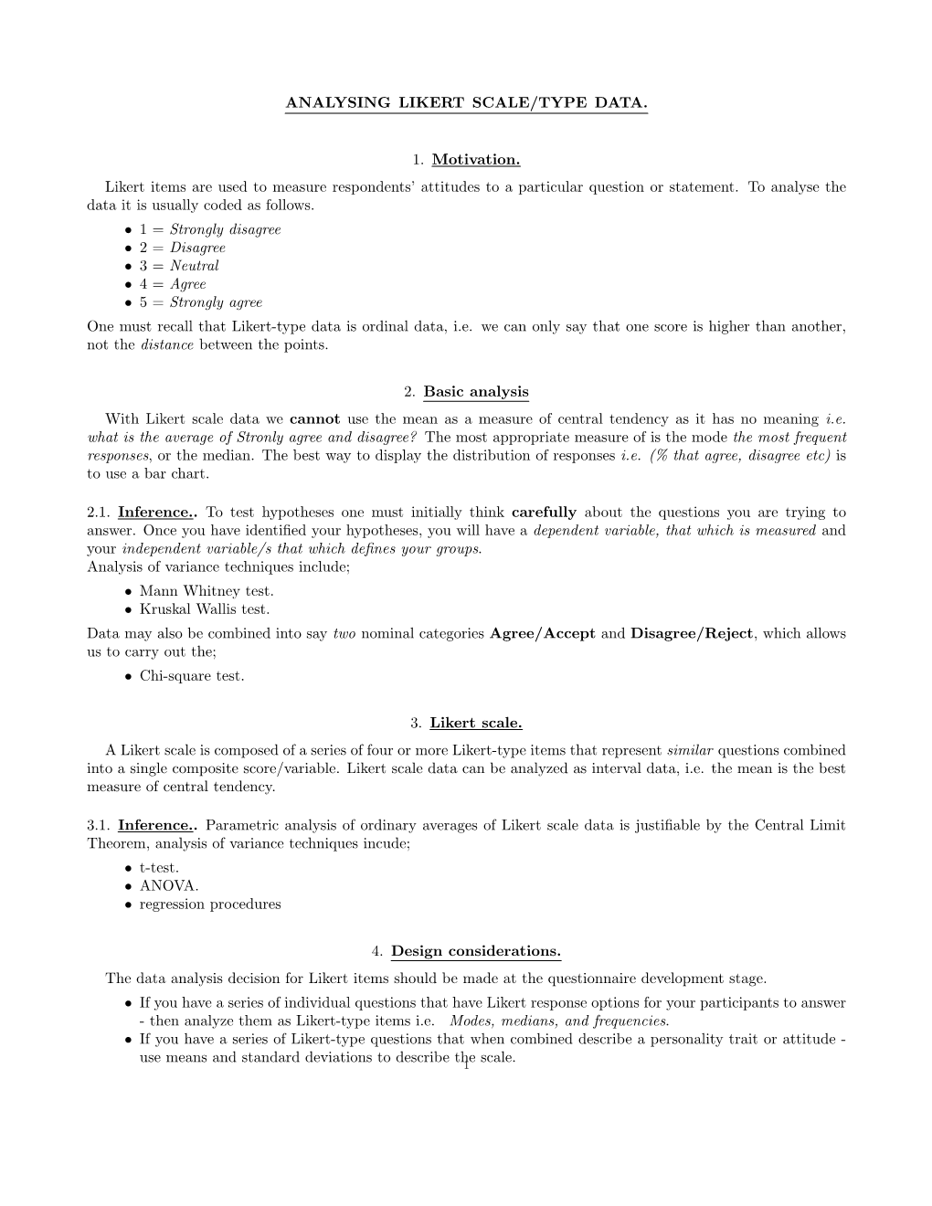 Analysing Likert Scale/Type Data