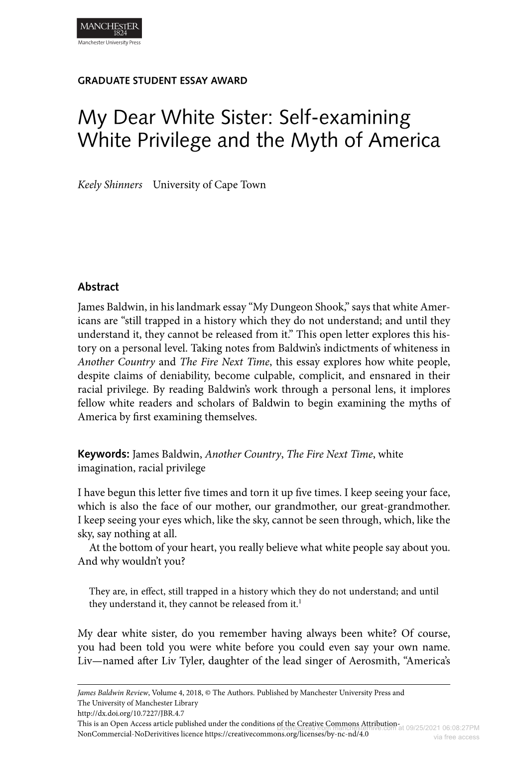Self-Examining White Privilege and the Myth of America