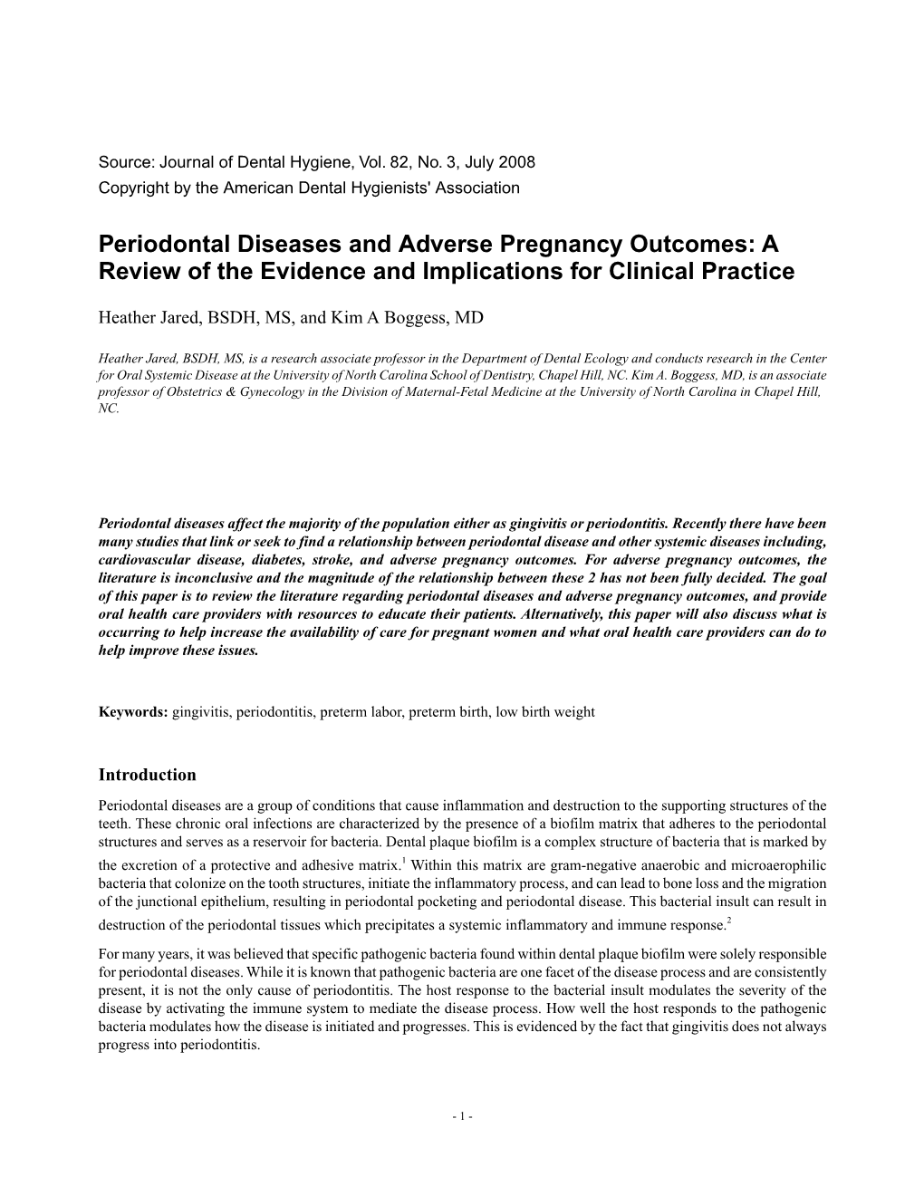 Periodontal Diseases and Adverse Pregnancy Outcomes: a Review of the Evidence and Implications for Clinical Practice