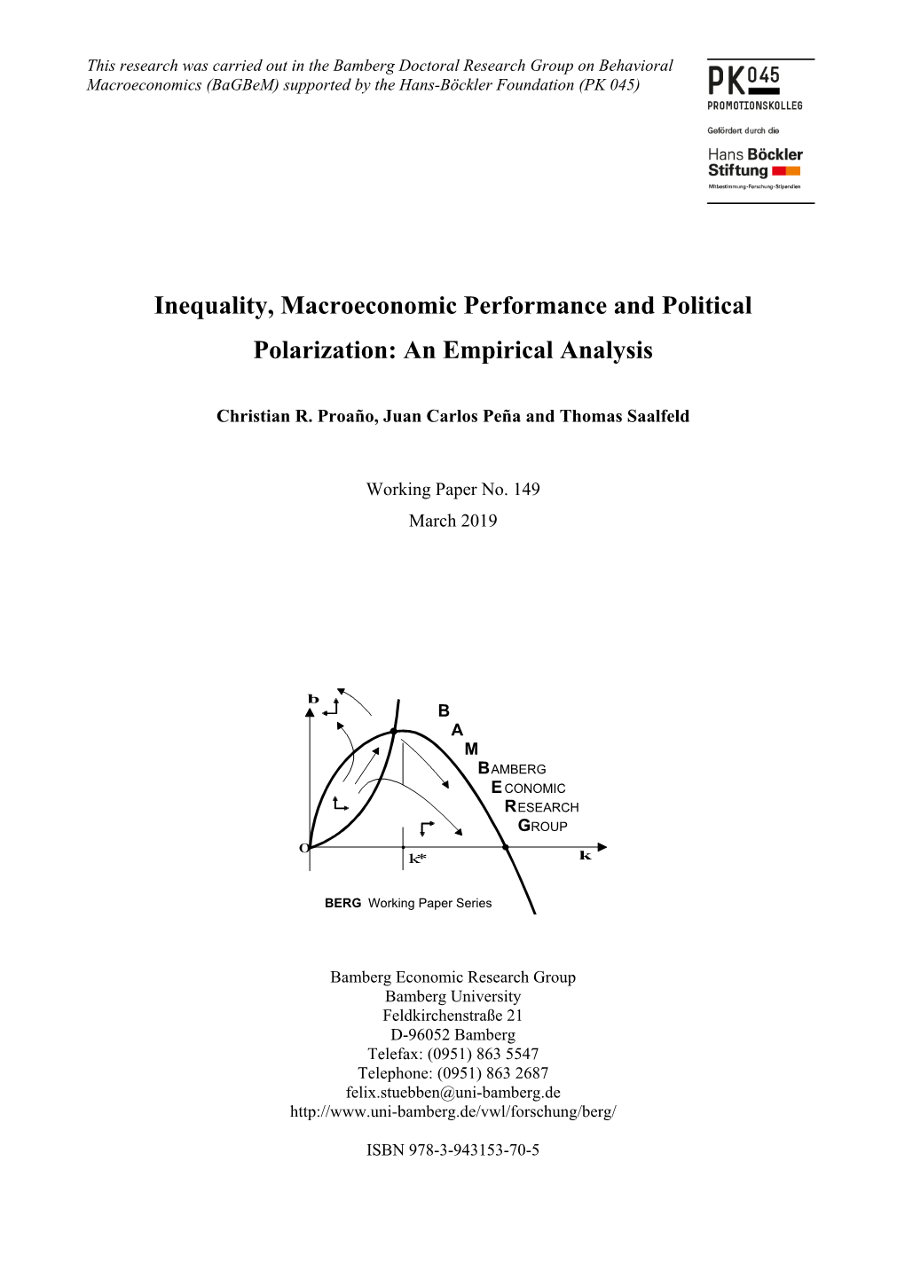 Inequality, Macroeconomic Performance and Political Polarization: an Empirical Analysis