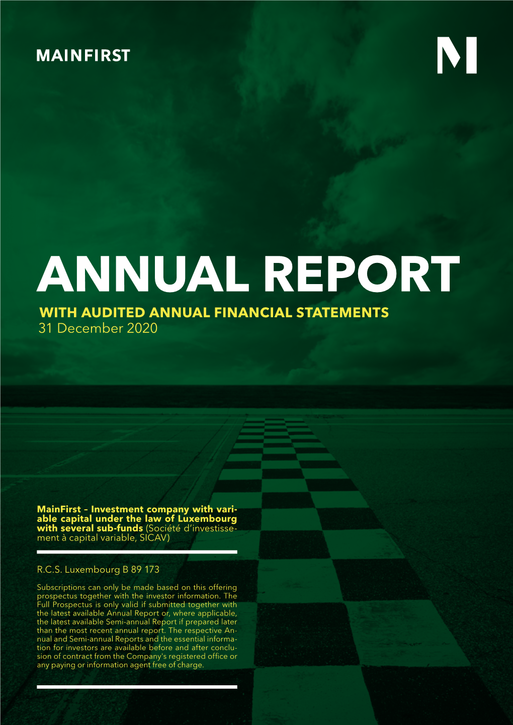 ANNUAL REPORT with AUDITED ANNUAL FINANCIAL STATEMENTS 31 December 2020