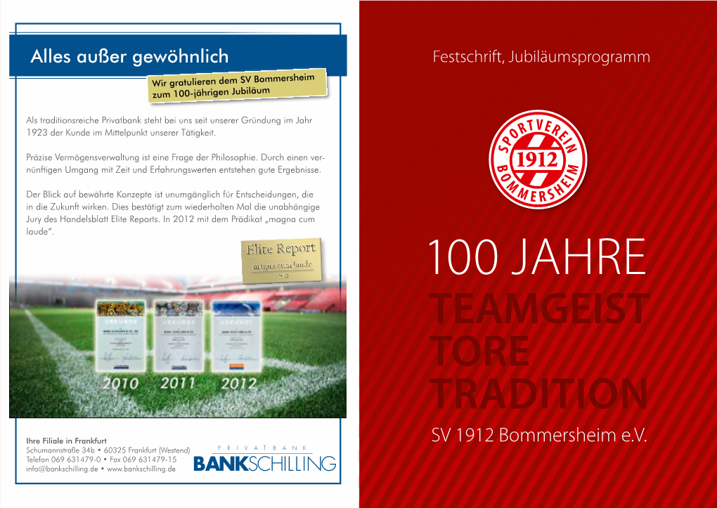 100 Jahre Teamgeist Tore Tradition