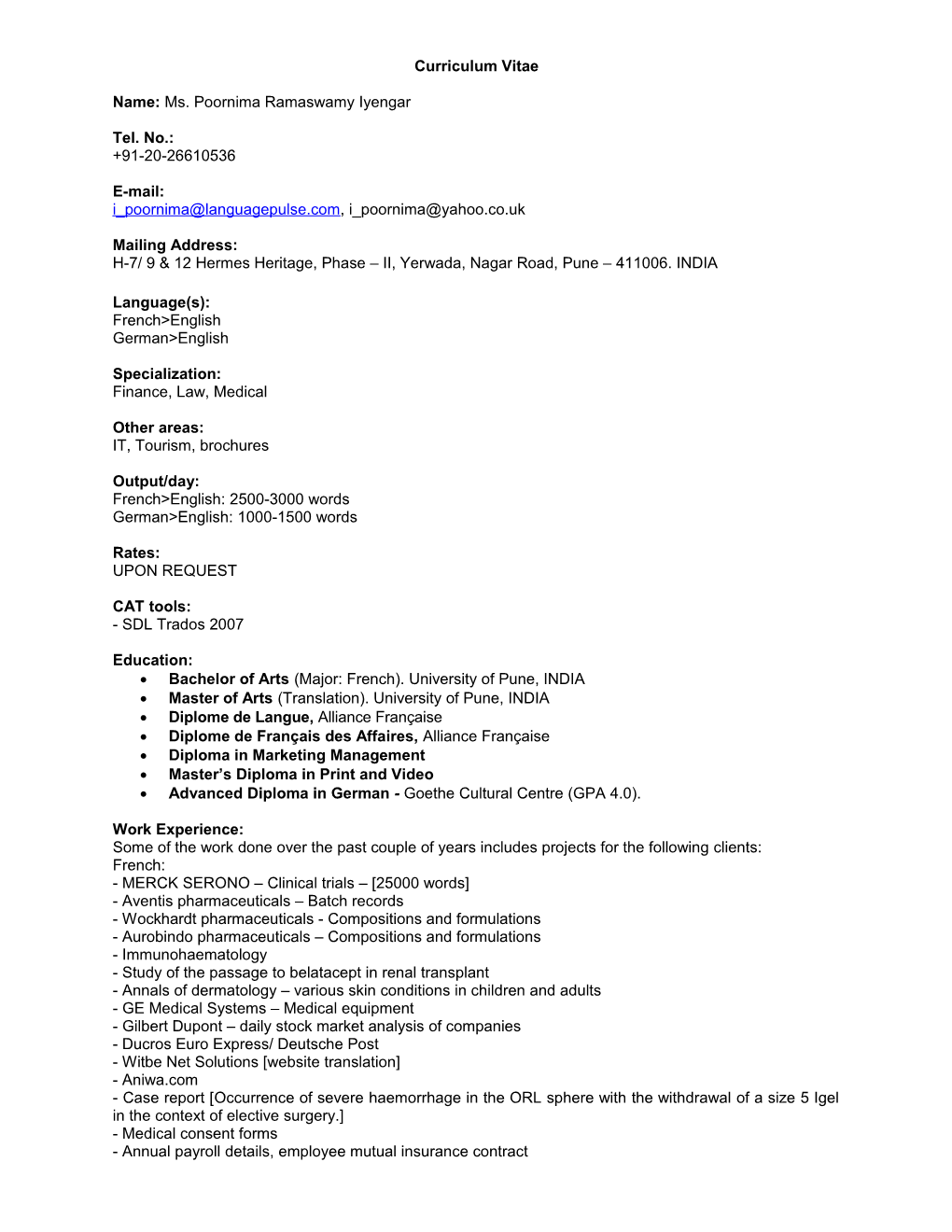 Curriculum Vitae s380