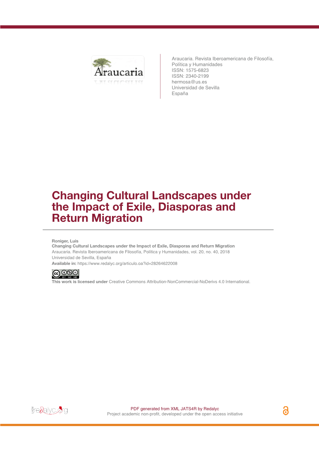 Changing Cultural Landscapes Under the Impact of Exile, Diasporas and Return Migration