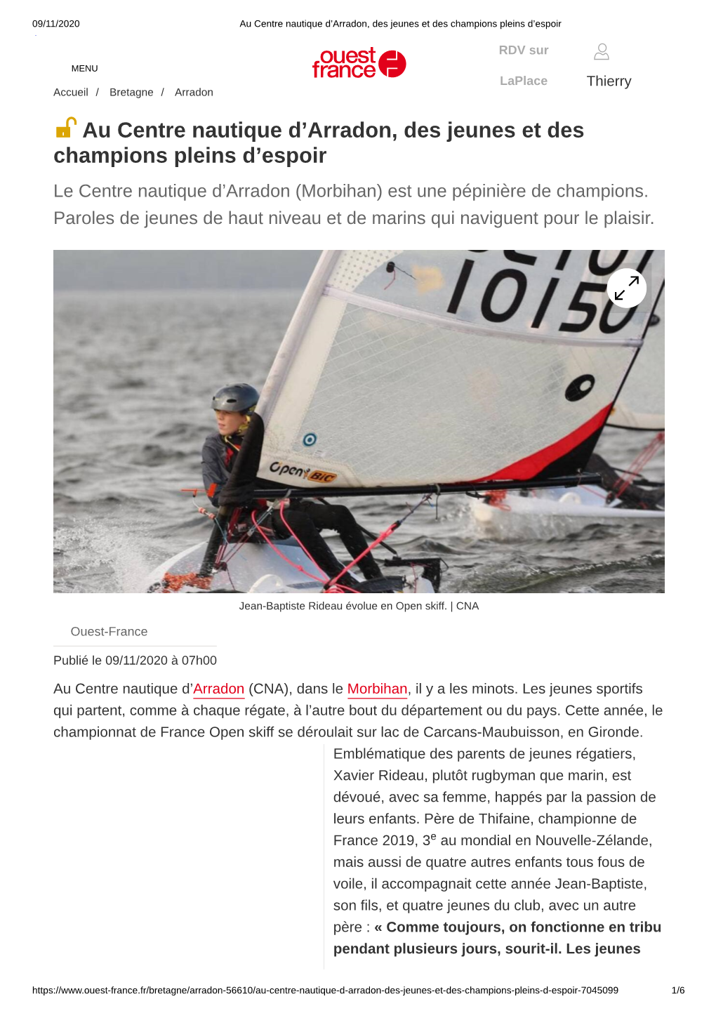 Au Centre Nautique D'arradon, Des Jeunes Et Des Champions Pleins D