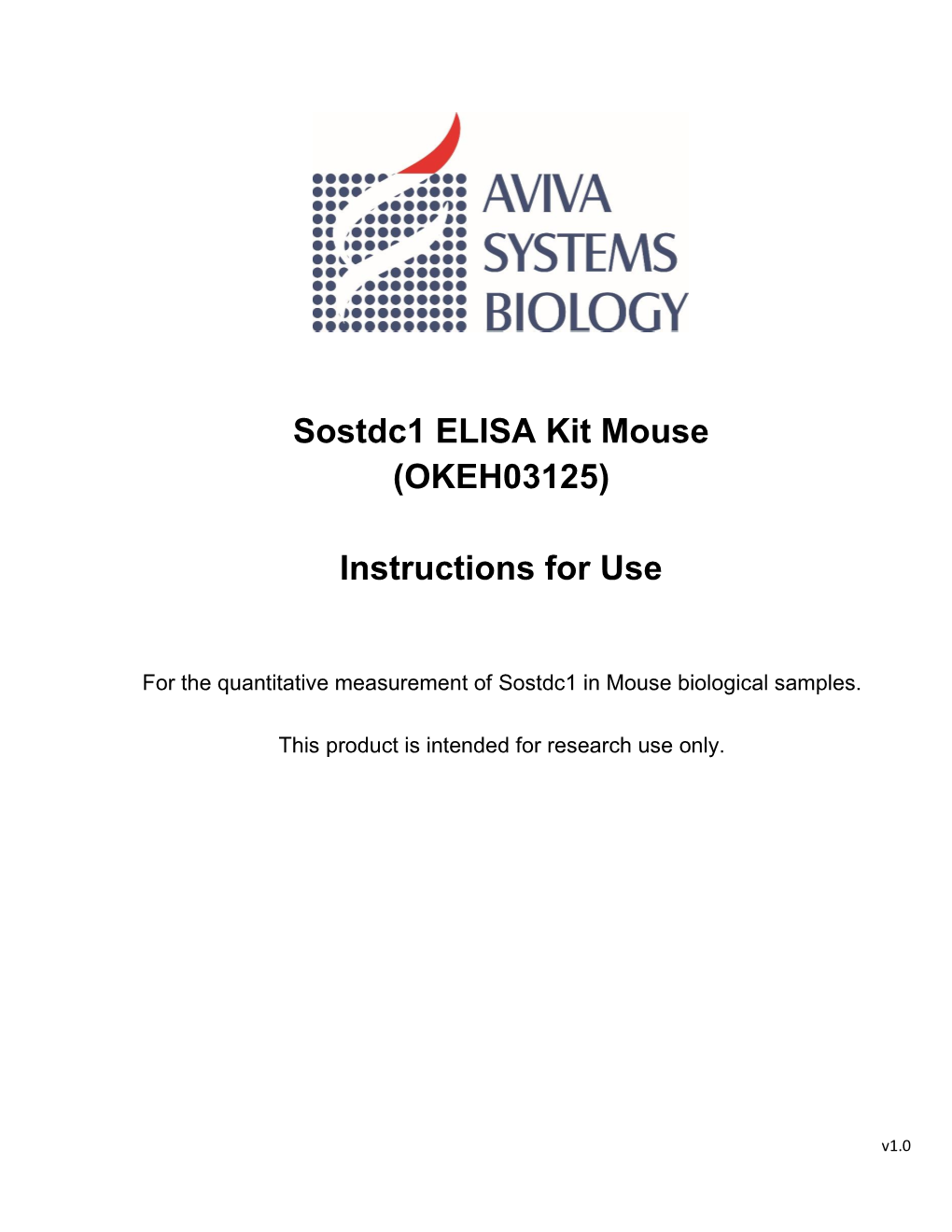 Sostdc1 ELISA Kit Mouse (OKEH03125)