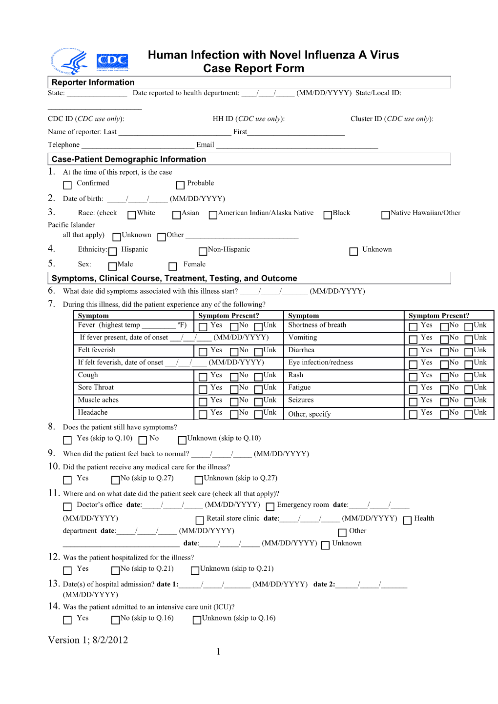 Human Infection with Novel Influenza a Virus