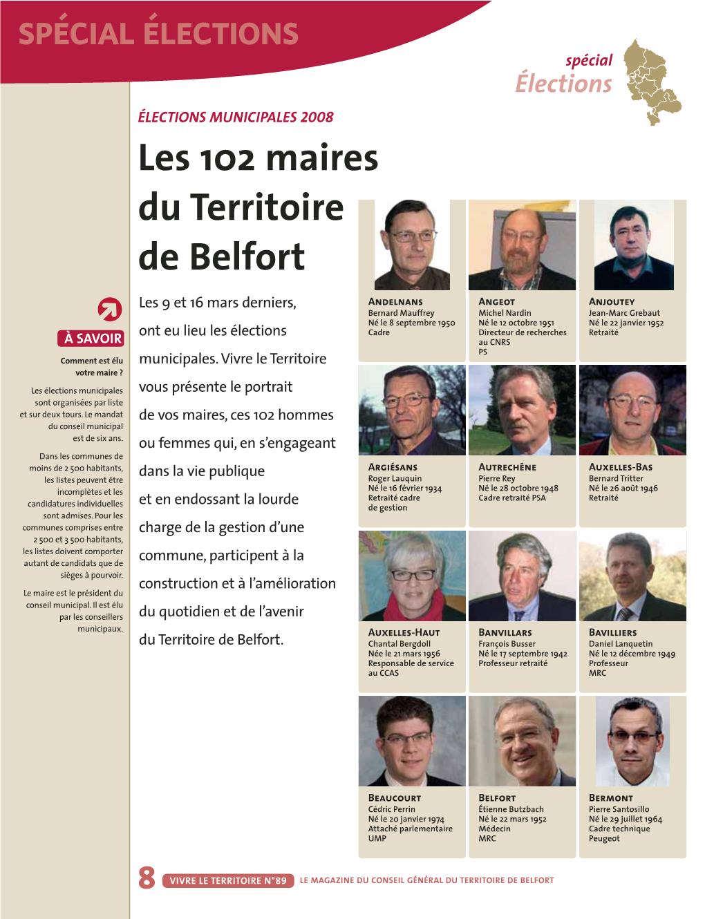 Les 102 Maires Du Territoire De Belfort