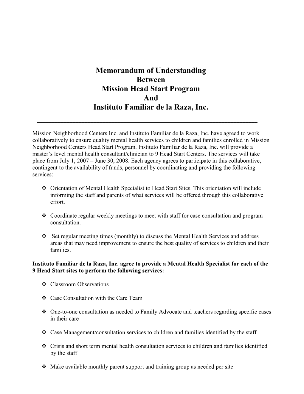 Memorandum of Understanding s1