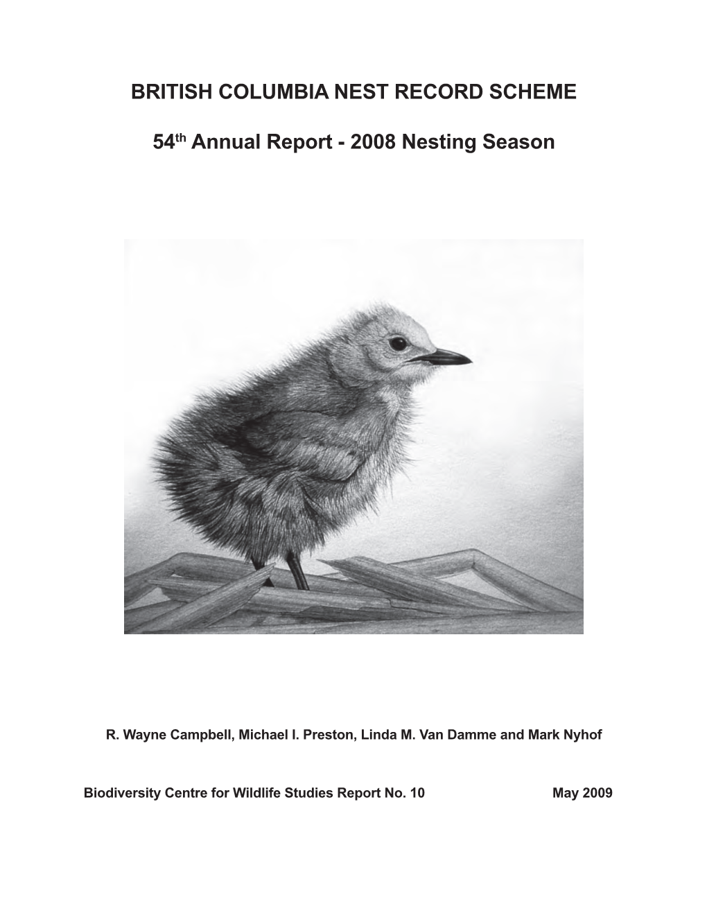 BRITISH COLUMBIA NEST RECORD SCHEME 54Th Annual Report