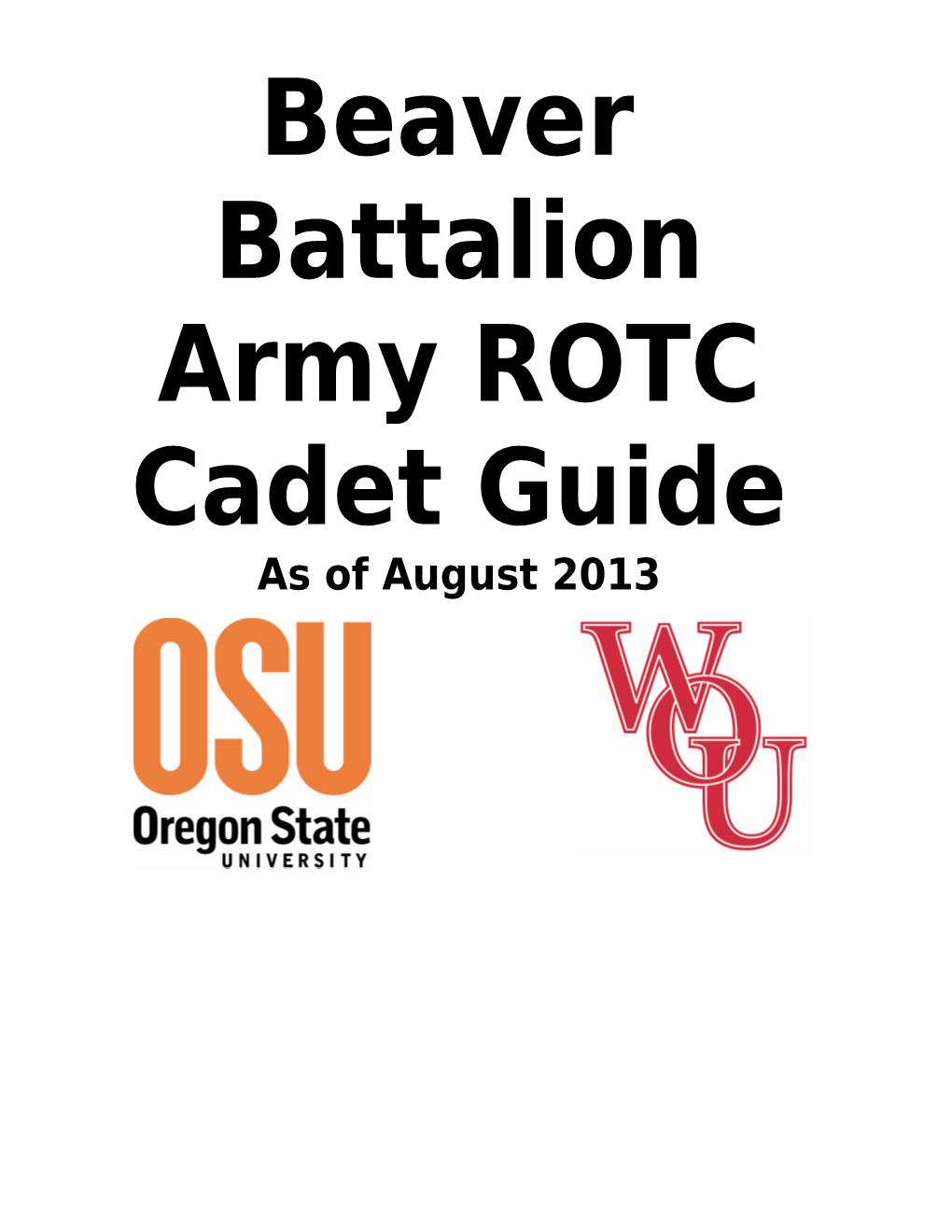 Beaver Battalion Army ROTC Cadet Guide