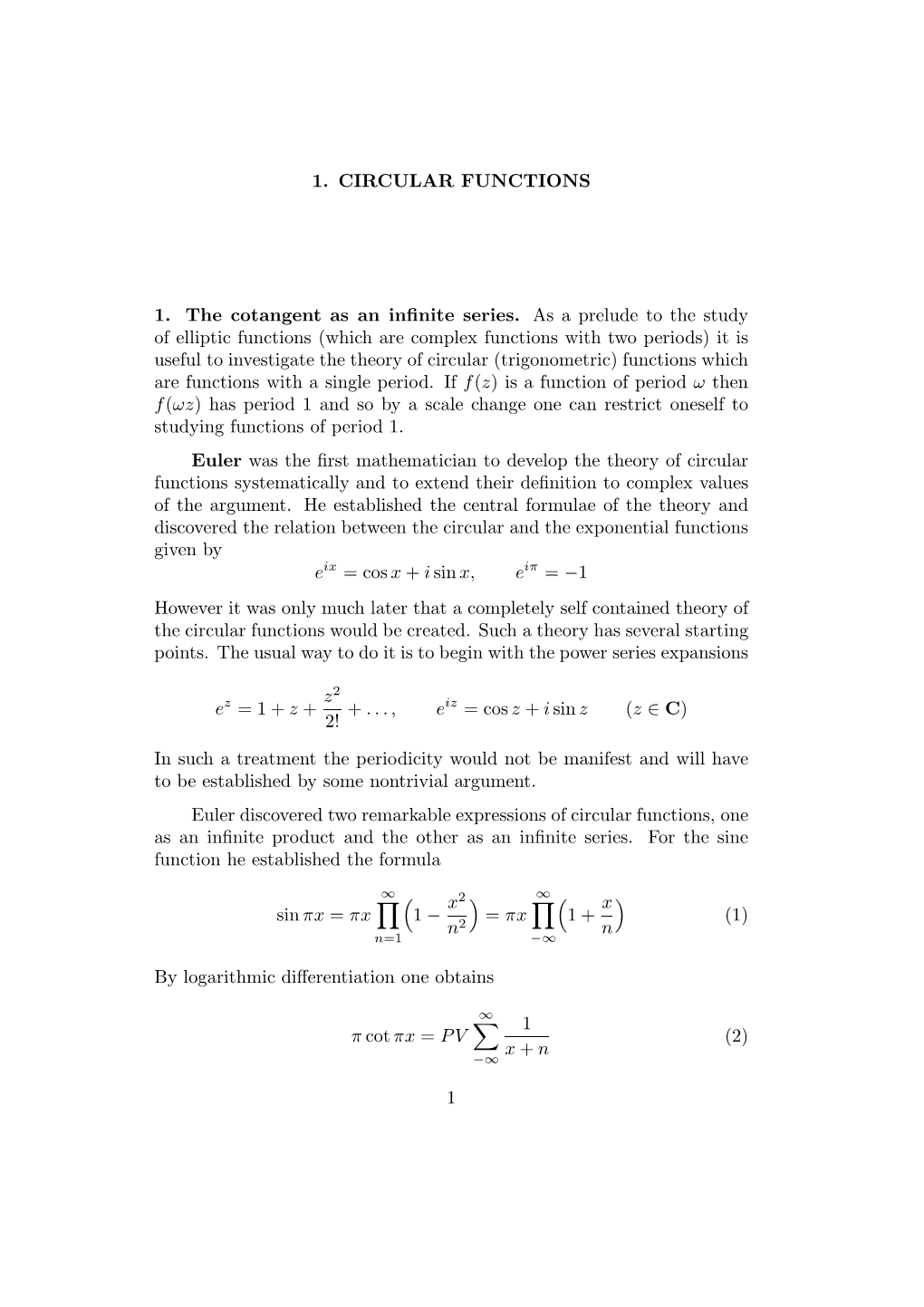 Elliptic Functions