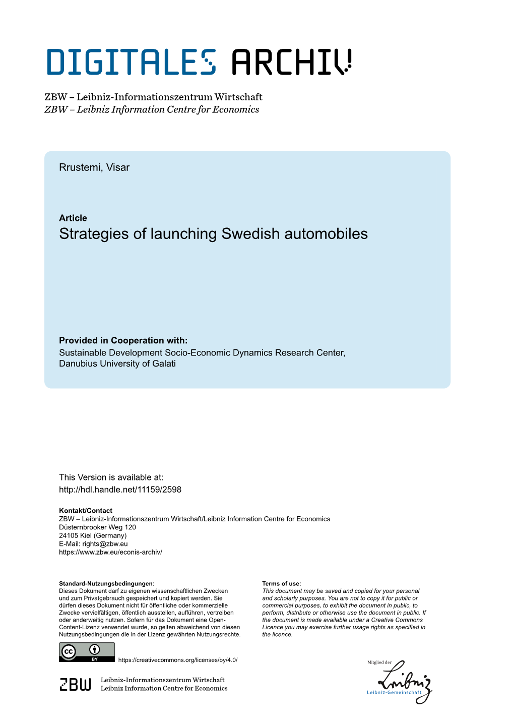 Strategies of Launching Swedish Automobiles