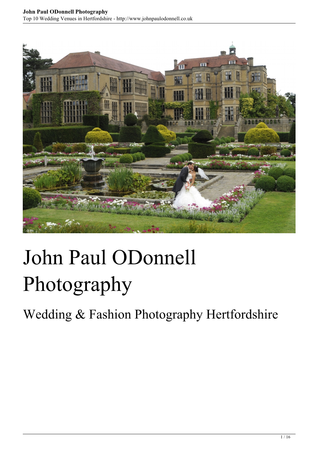 John Paul Odonnell Photography Top 10 Wedding Venues in Hertfordshire