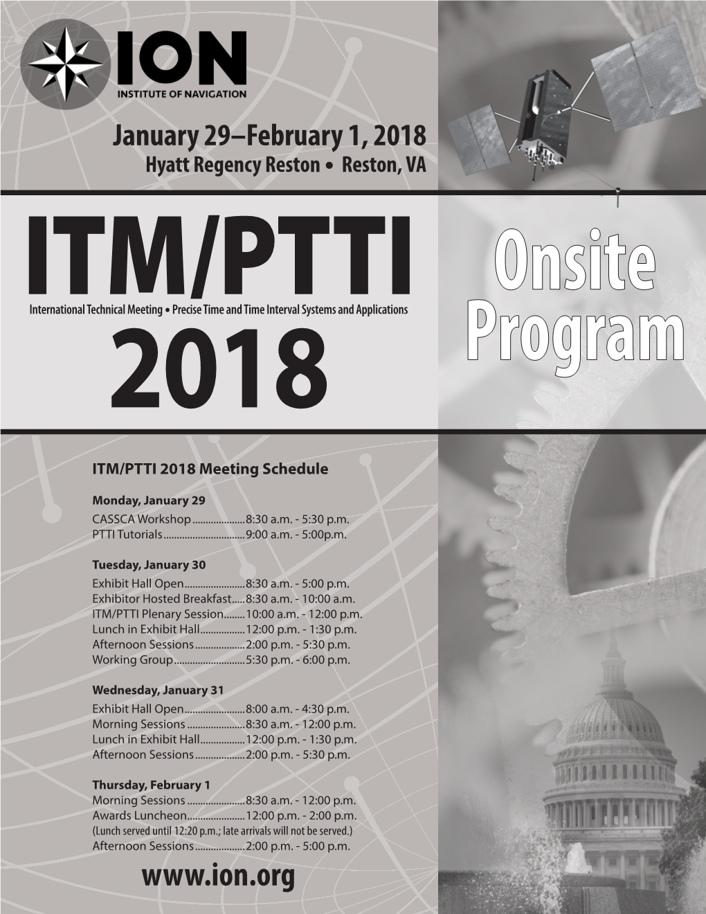 ITM/Pttiinternational Technical Meeting • Precise Time and Time Interval Systems and Applications 2018 Program