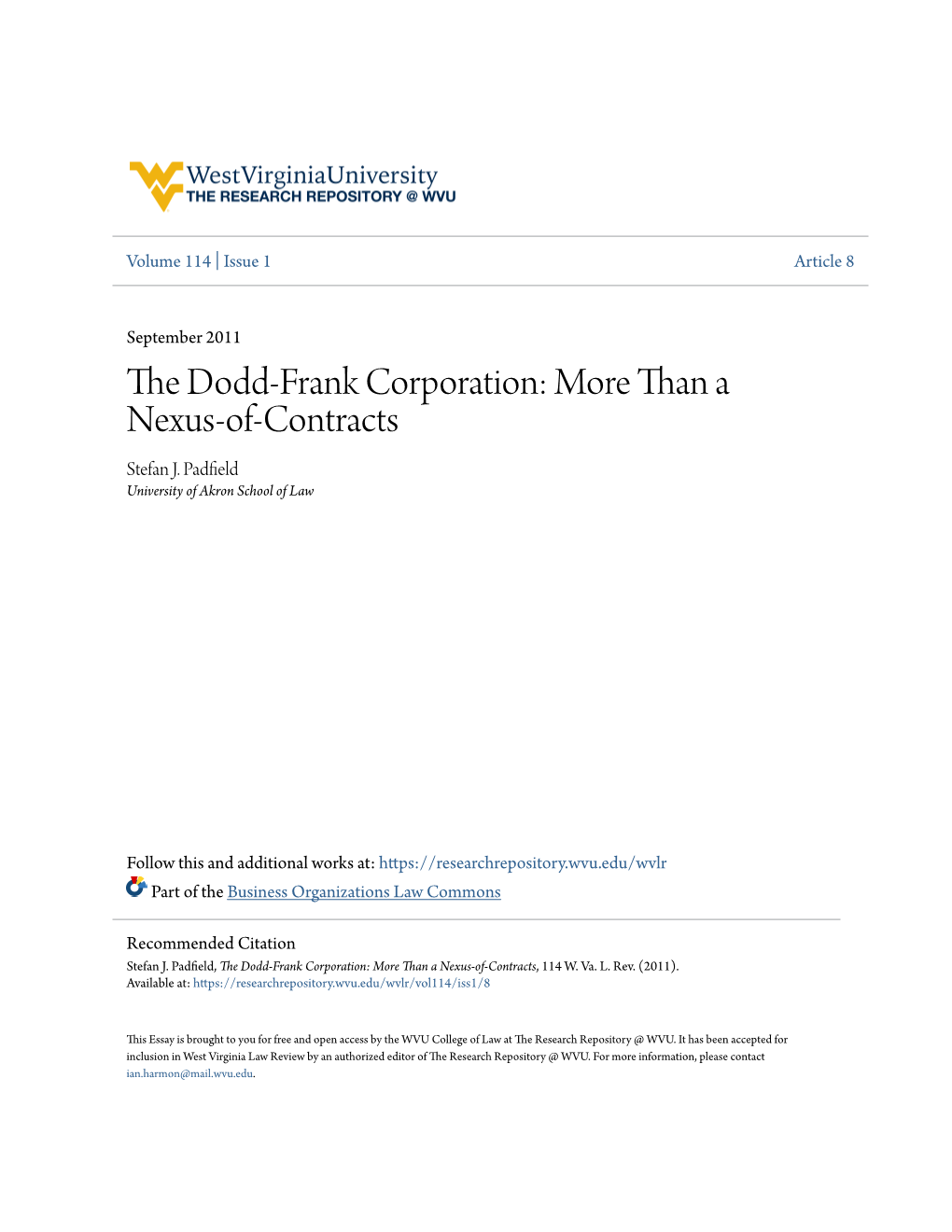 Than a Nexus-Of-Contracts Stefan J