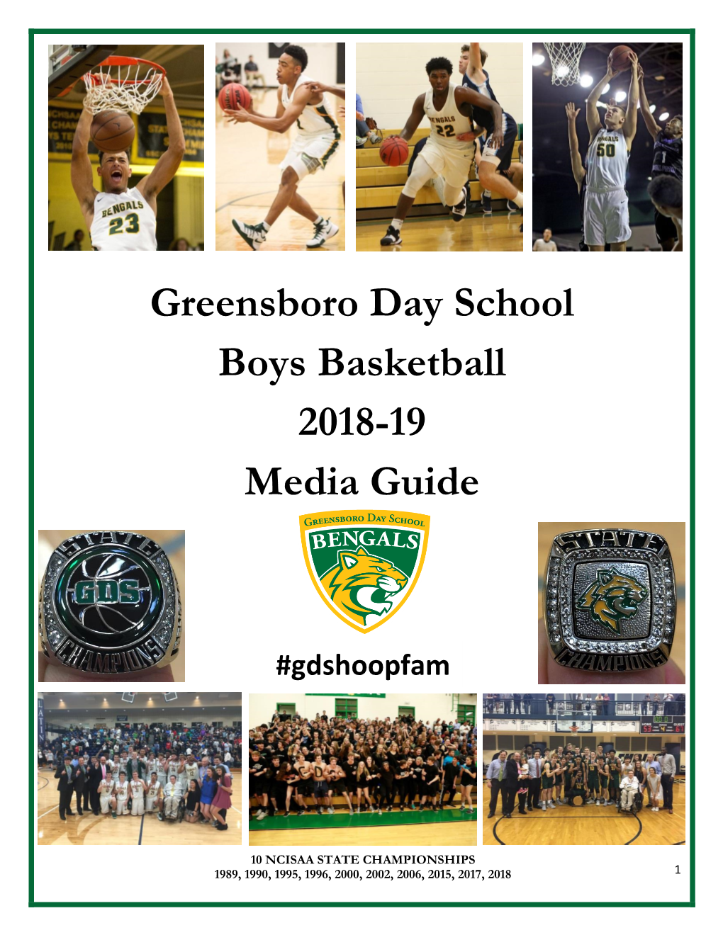 Greensboro Day School Boys Basketball 2018-19 Media Guide