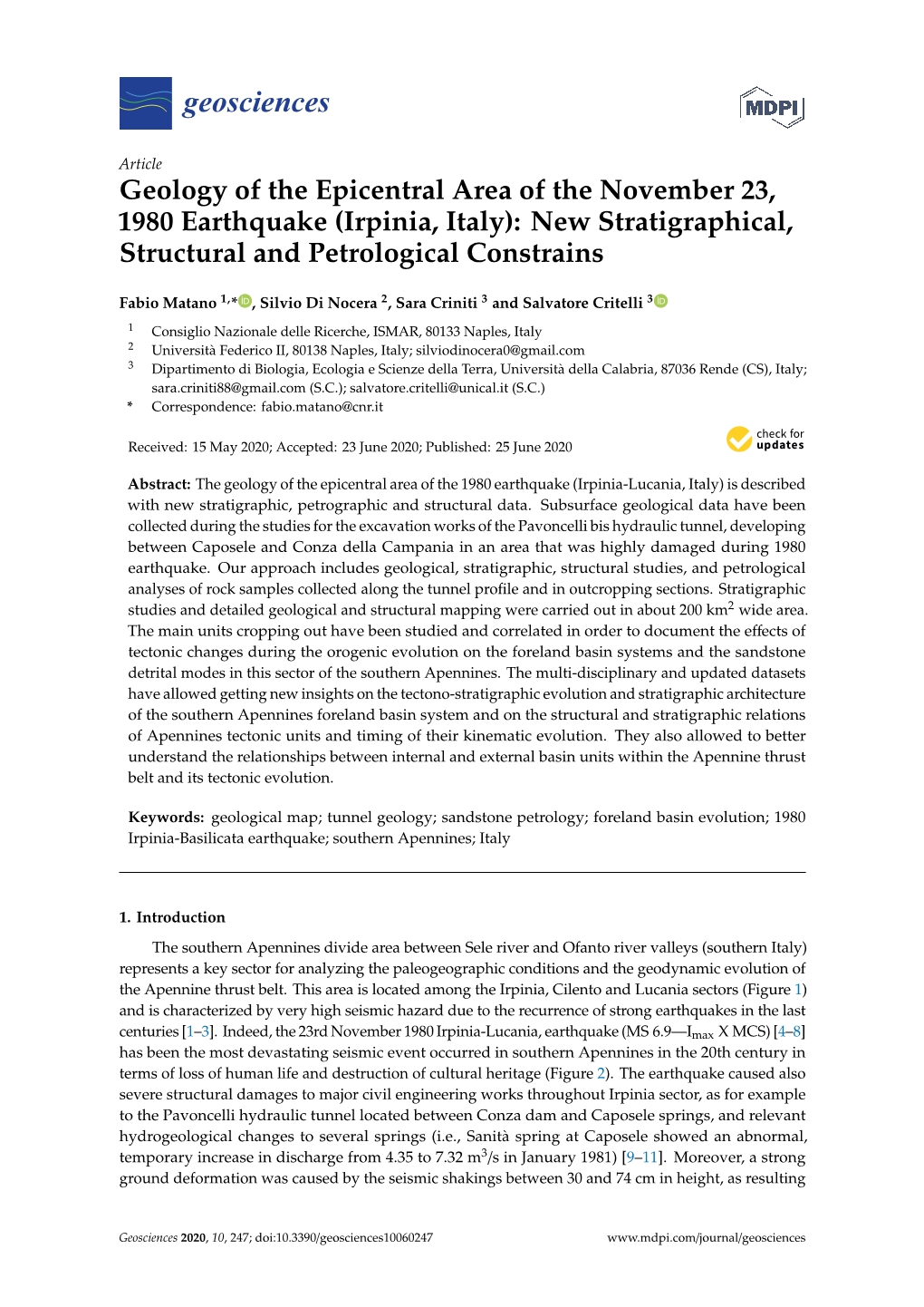 (Irpinia, Italy): New Stratigraphical, Structural and Petrological Constrains