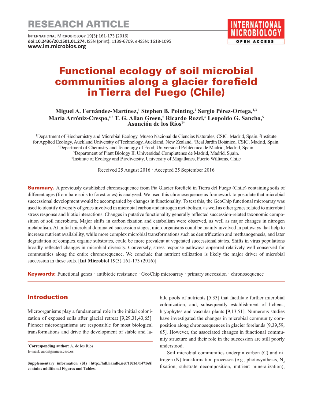 Functional Ecology of Soil Microbial Communities Along a Glacier Forefield in Tierra Del Fuego (Chile)