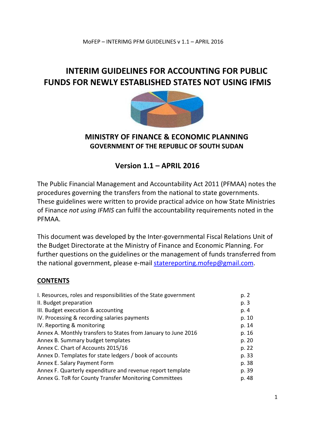 Interim Guidelines for Accounting for Public Funds for Newly Established States Not Using Ifmis