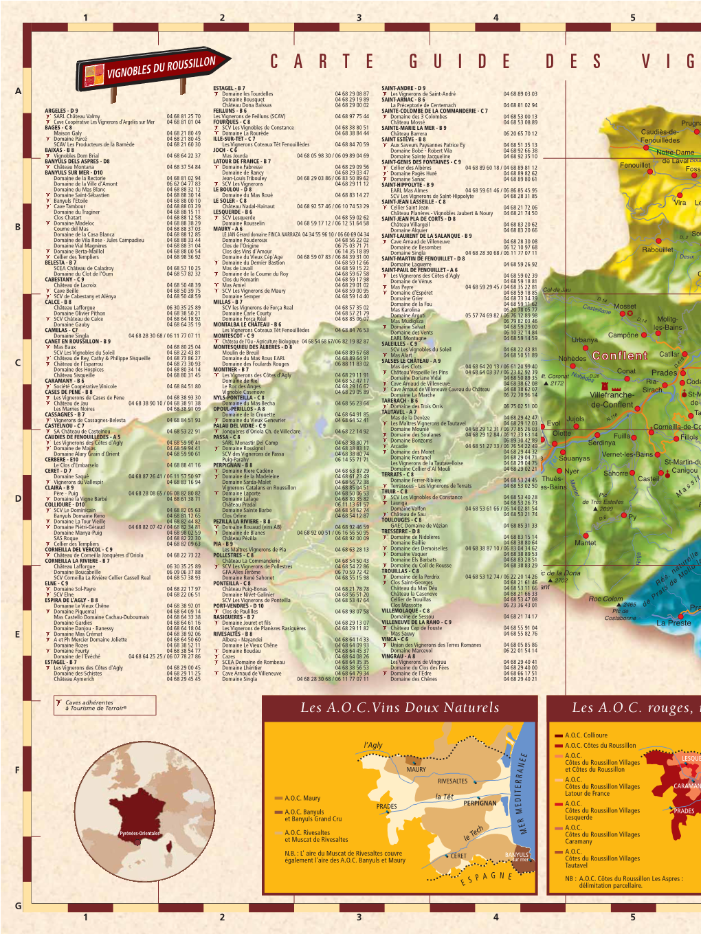 Carte Vignobles Roussillon