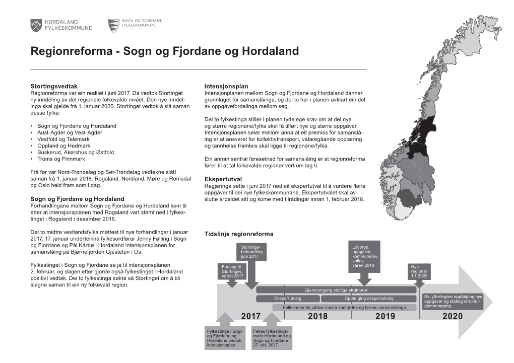 Regionreforma - Sogn Og Fjordane Og Hordaland