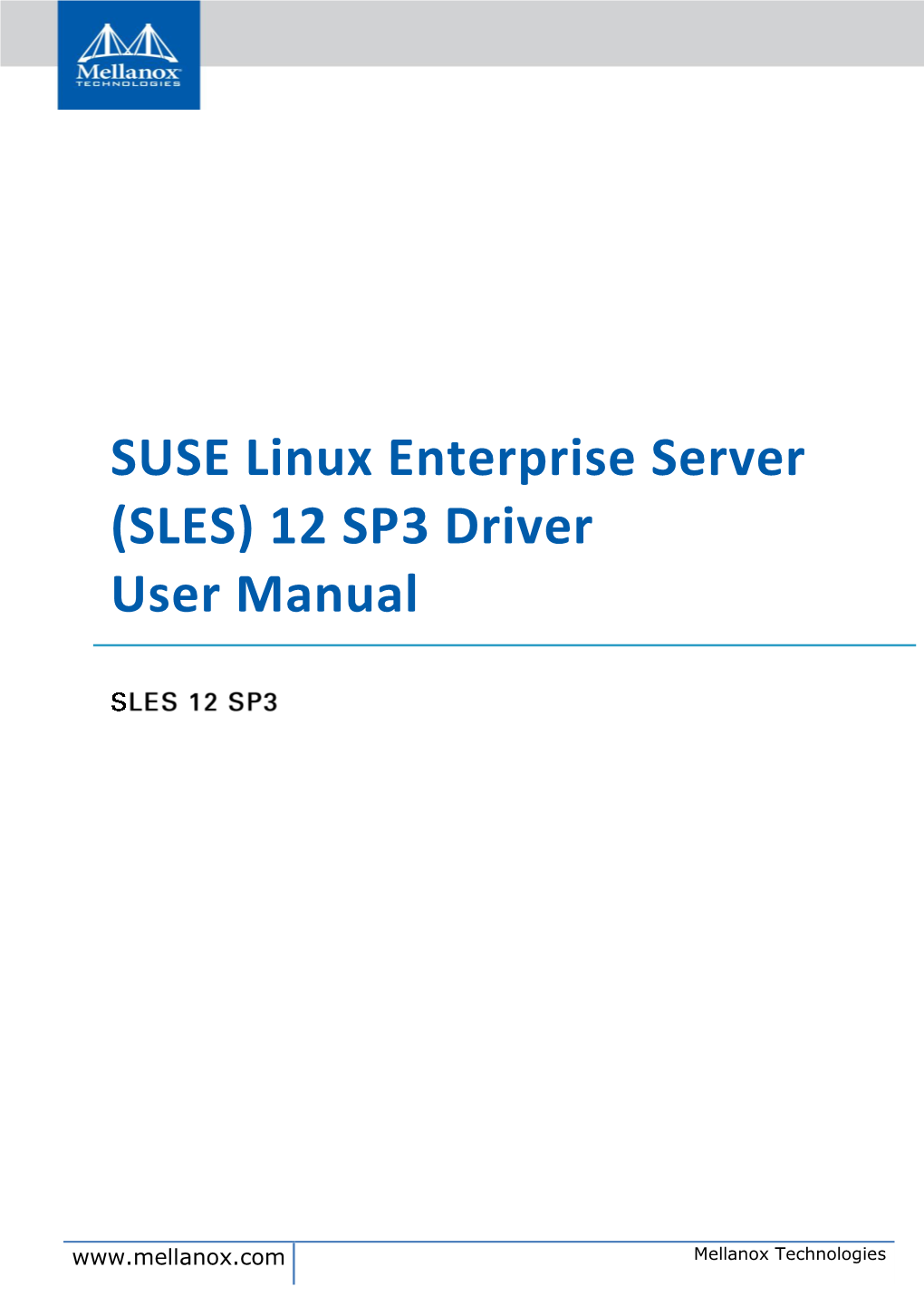 SUSE Linux Enterprise Server (SLES) 12 SP3 Driver User Manual