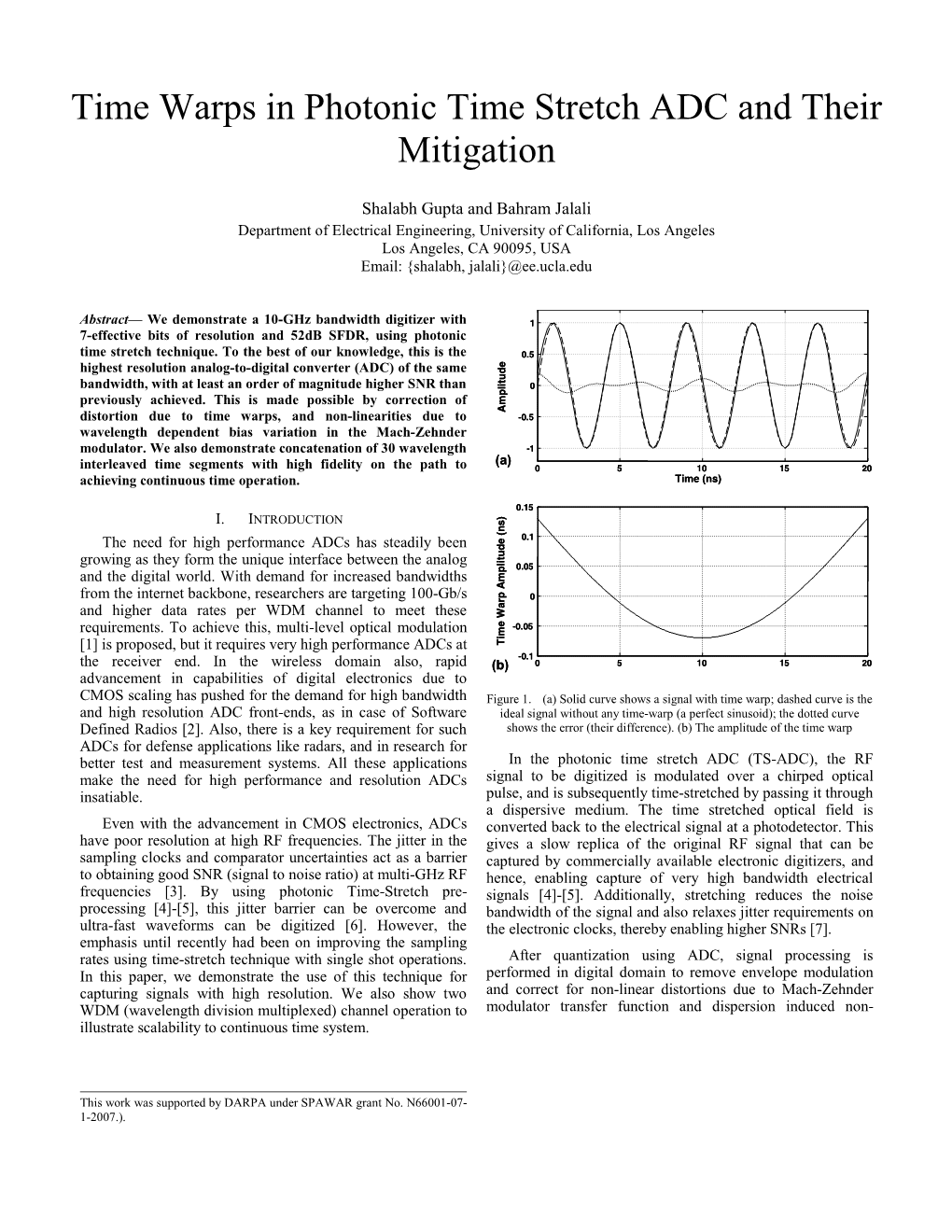 Time Warps in Photonic Time Stretch ADC and Their Mitigation