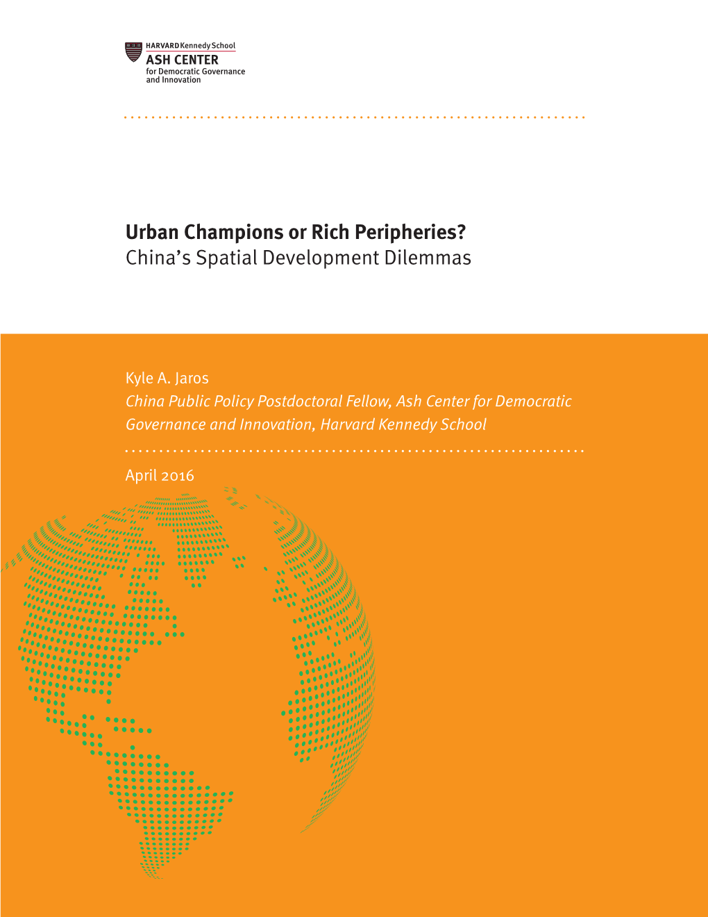 Urban Champions Or Rich Peripheries? China's Spatial Development