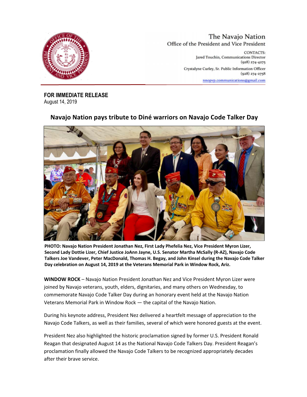 Navajo Nation Pays Tribute to Diné Warriors on Navajo Code Talker Day