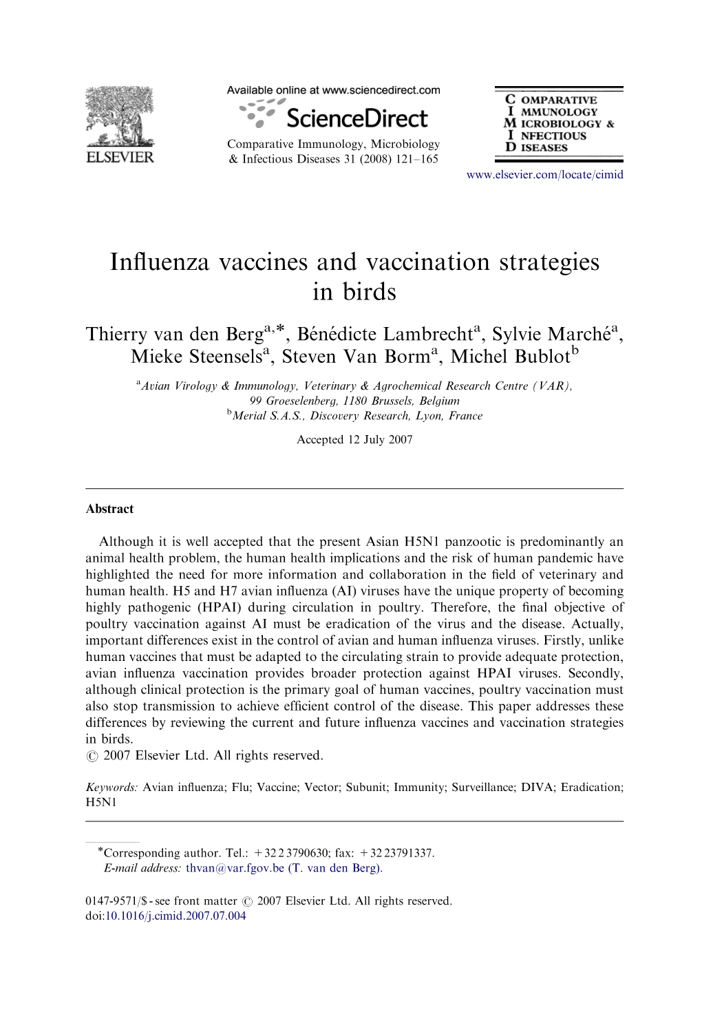 Influenza Vaccines and Vaccination Strategies in Birds