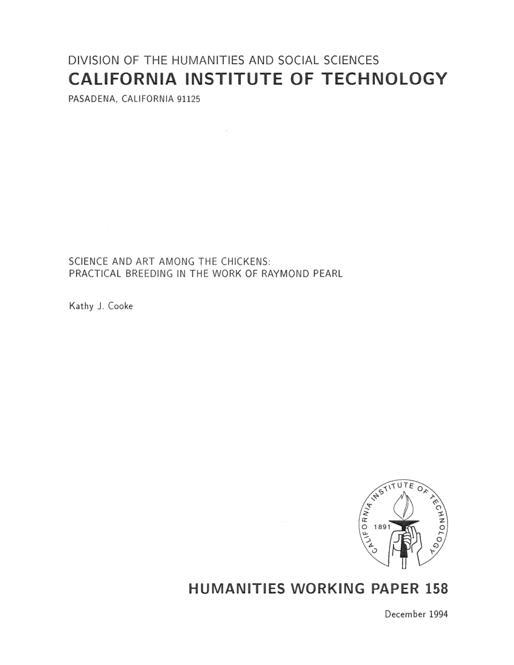 Doctrine" in the Reliable Poultry Journal, Reflecting the Relationship Between Practical Breeders and Students of Heredity