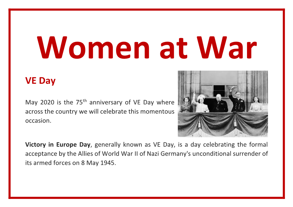 Women at War VE Day