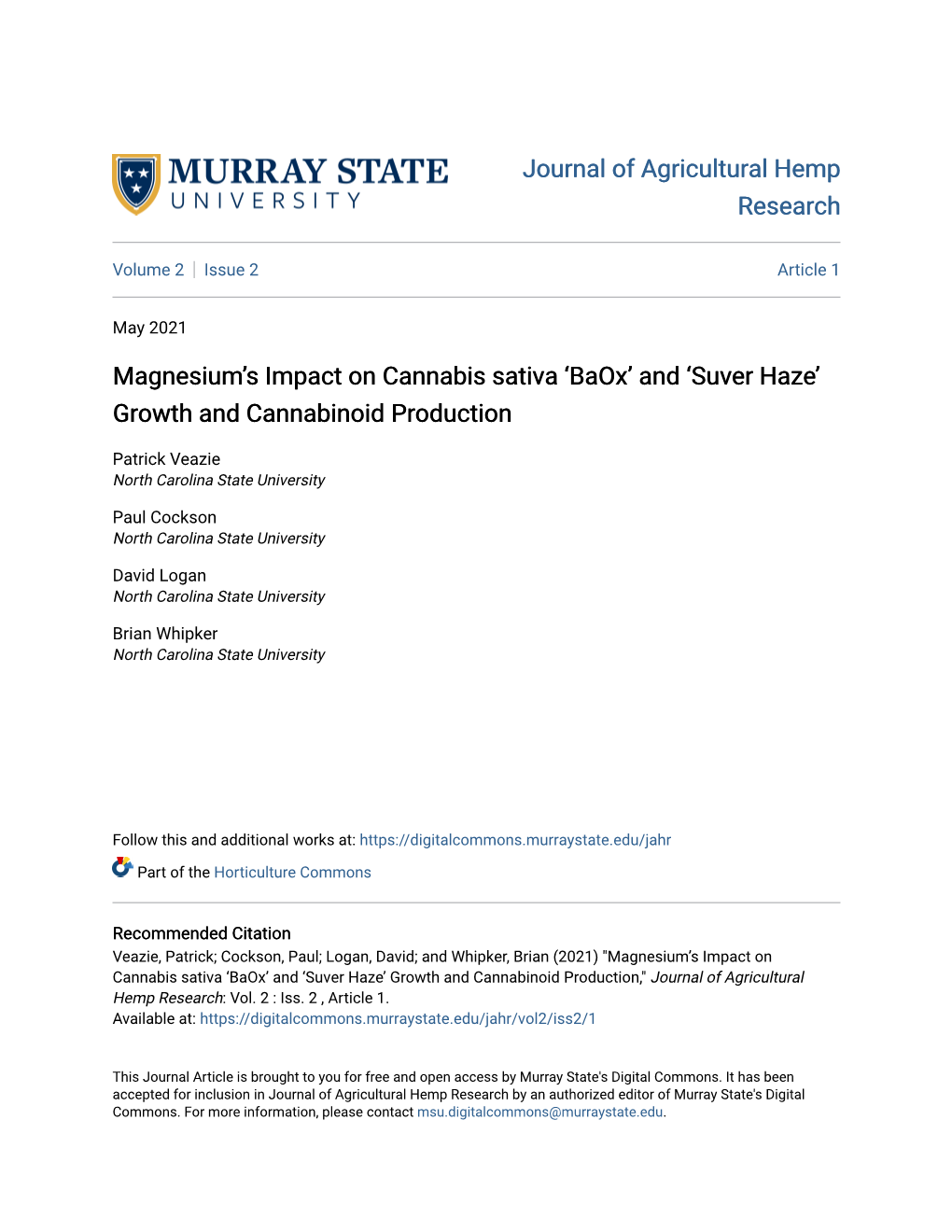 Magnesium's Impact on Cannabis Sativa