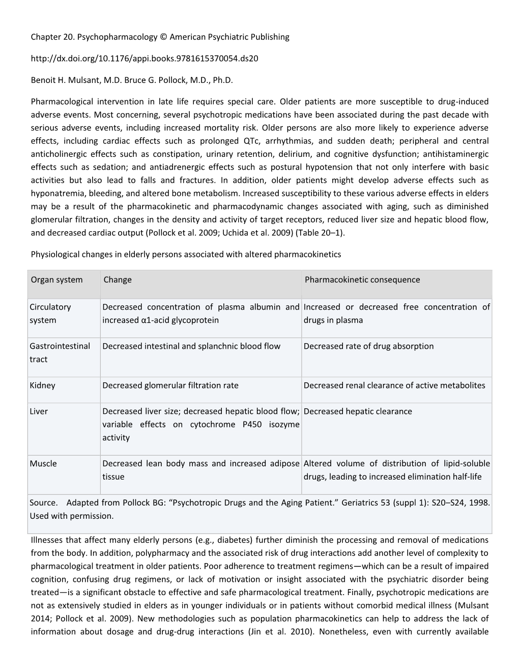 Chapter 20, Psychopharmacology