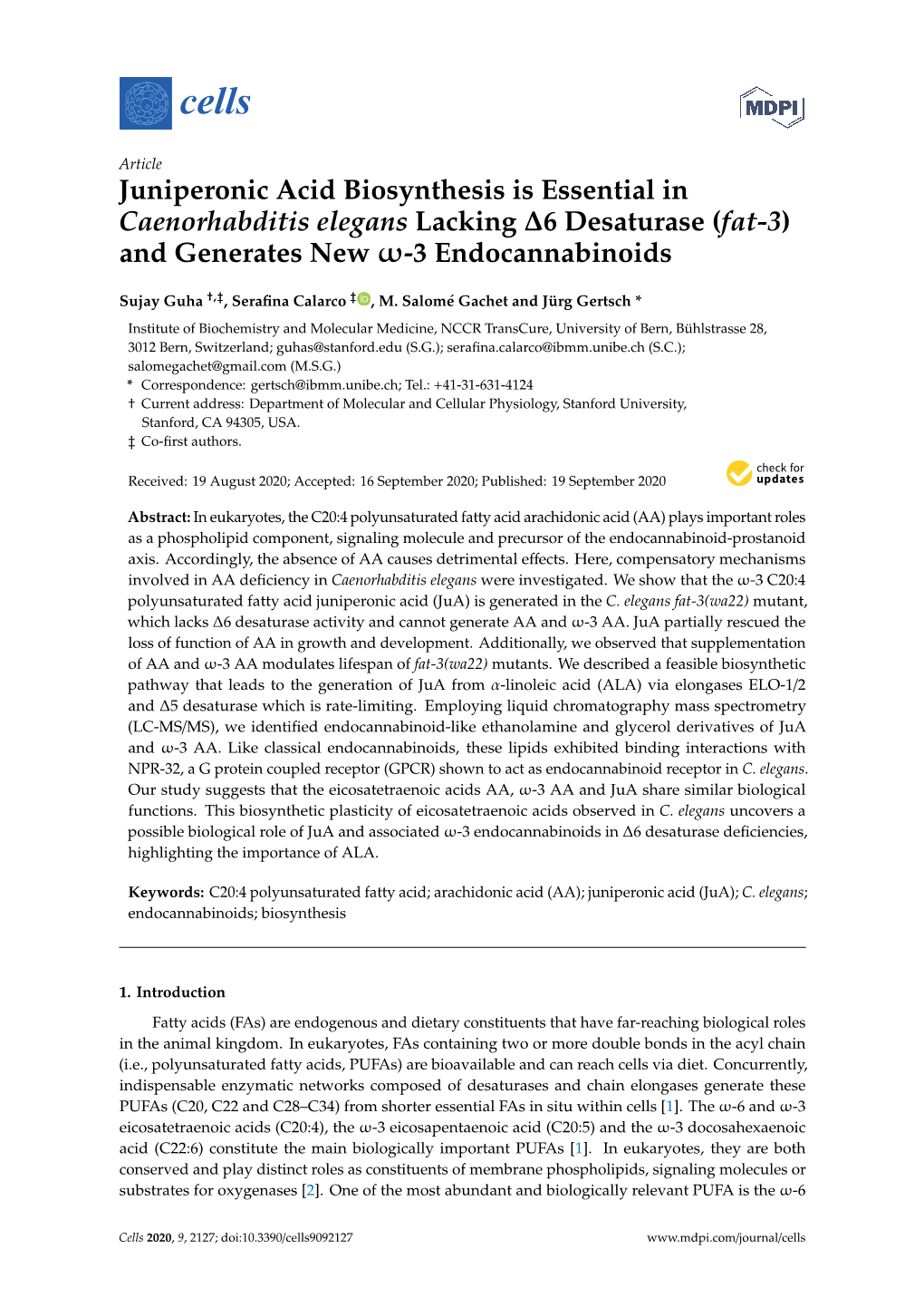 (Fat-3) and Generates New Ω-3 Endocannabinoids