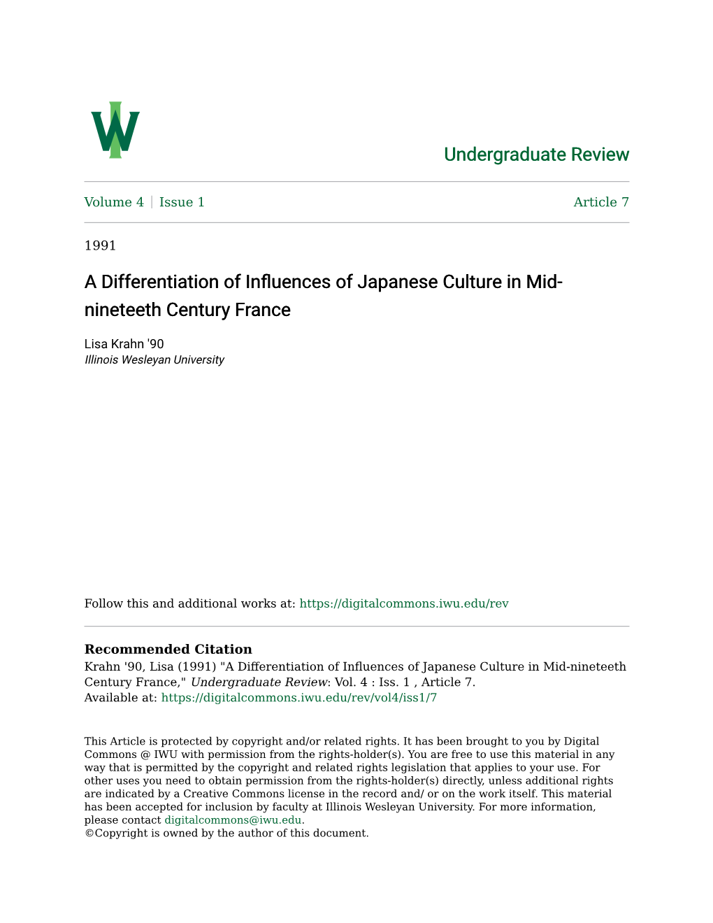 A Differentiation of Influences of Japanese Culture in Mid-Nineteeth Century France,