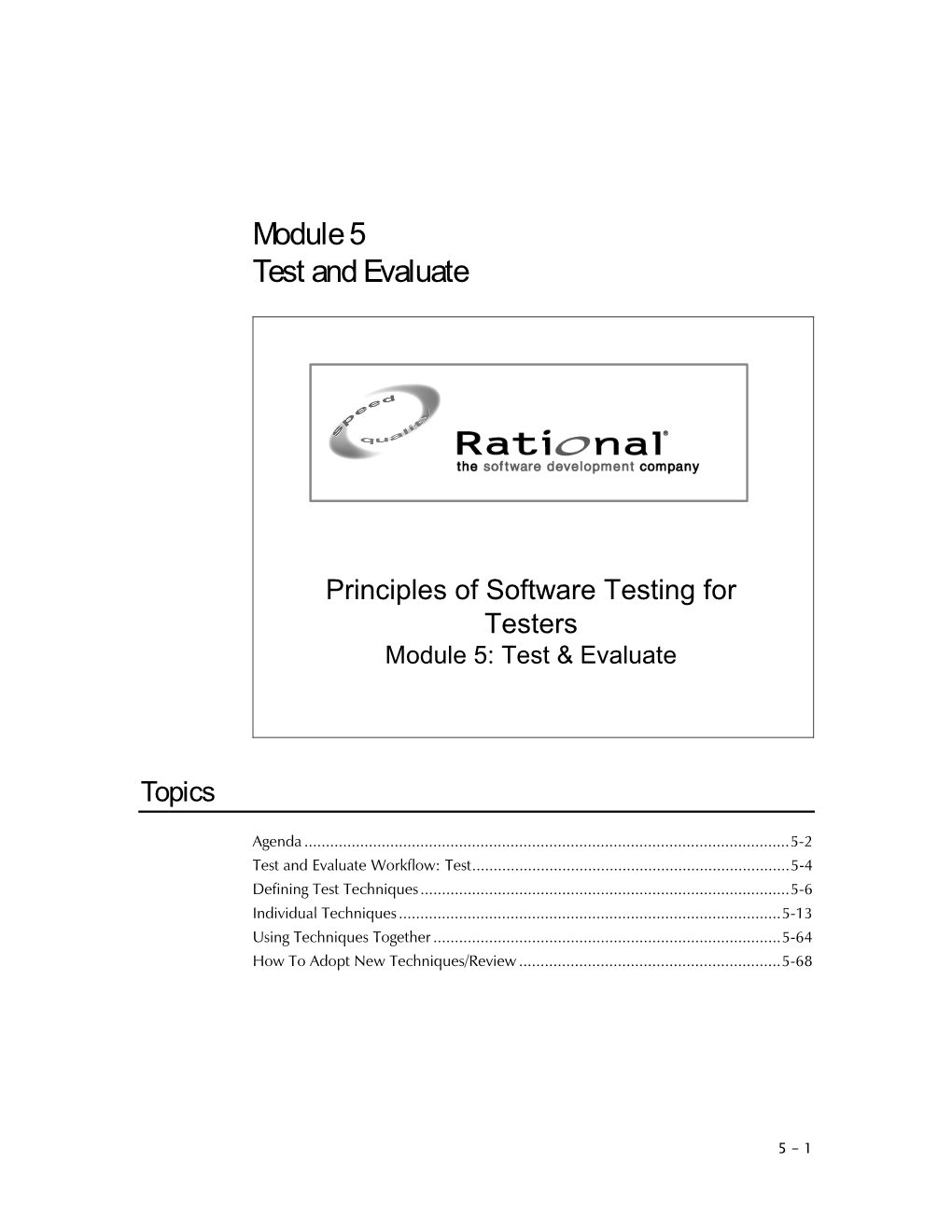 Module 5 Test and Evaluate