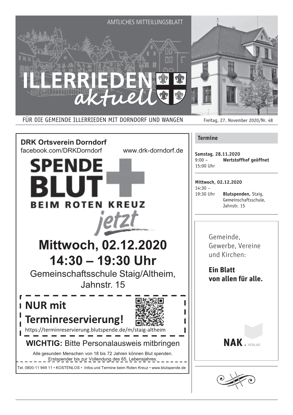 Mitteilungsblatt Nr. 48-2020 Vom 27.11.2020